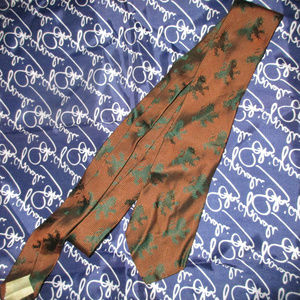 SCHIAPARELLI VINTAGE 60s SHOCKING SILK  SKINNY TIE LION VINTAGE